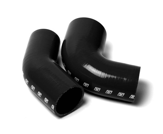Silicone 63-50mm 90deg reducing bend - Black